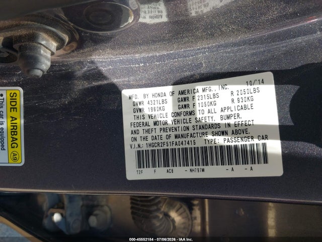 1HGCR2F51FA047415 Honda Accord Sport