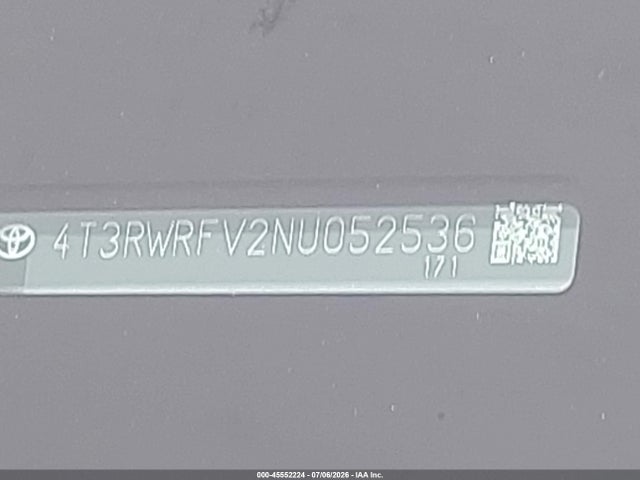 4T3RWRFV2NU052536 Toyota Rav4 Hybrid Xle
