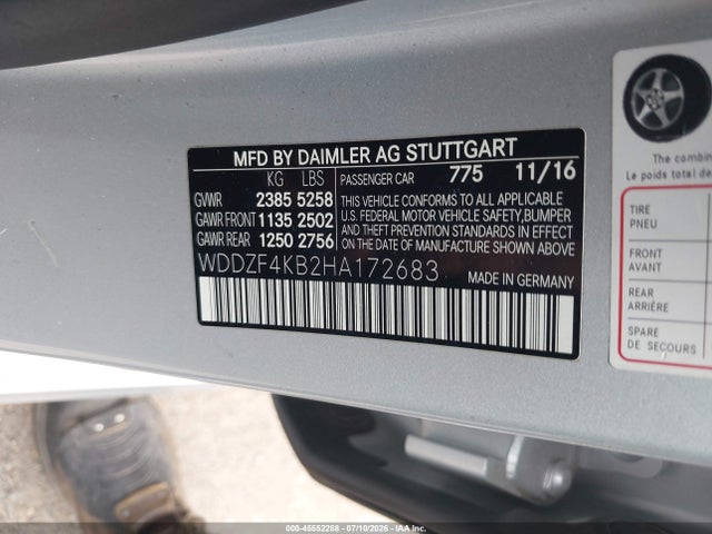 Продаж на аукціоні авто 2017 Mercedes-benz E 300 4matic, vin: WDDZF4KB2HA172683, номер лоту: 45552288