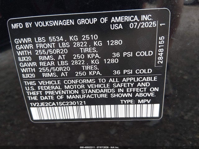1V2JE2CA1SC230121 Volkswagen Atlas Cross Sport 2.0t Se W/technology