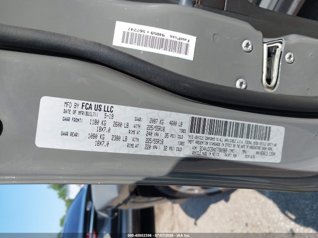 2019 Jeep Compass Limited 4x4 მანქანა იყიდება აუქციონზე, vin: 3C4NJDCBXKT780960, აუქციონის ნომერი: 45552356