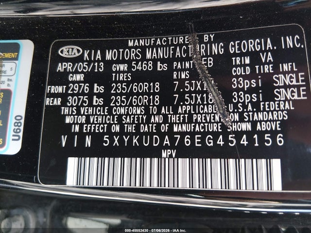 KIA Sorento Ex V6 2014 5XYKUDA76EG454156 Image 9