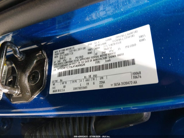 45552433 :رقم المزاد ، 1FTEW1EP8JFA95826 vin ، 2018 Ford F-150 Xlt مزاد بيع