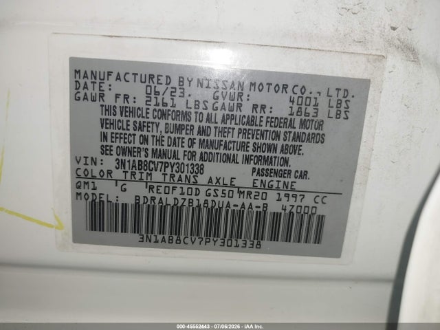 Nissan Sentra Sv Xtronic Cvt 2023 3N1AB8CV7PY301338 Image 9
