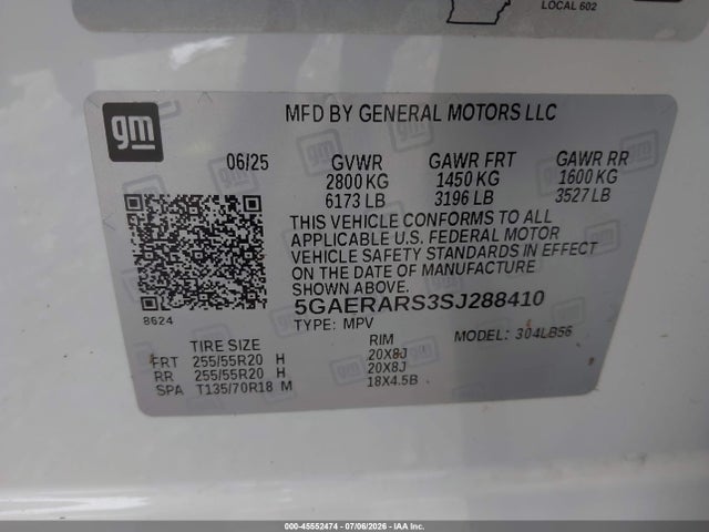 Продаж на аукціоні авто 2025 Buick Enclave Preferred Fwd, vin: 5GAERARS3SJ288410, номер лоту: 45552474