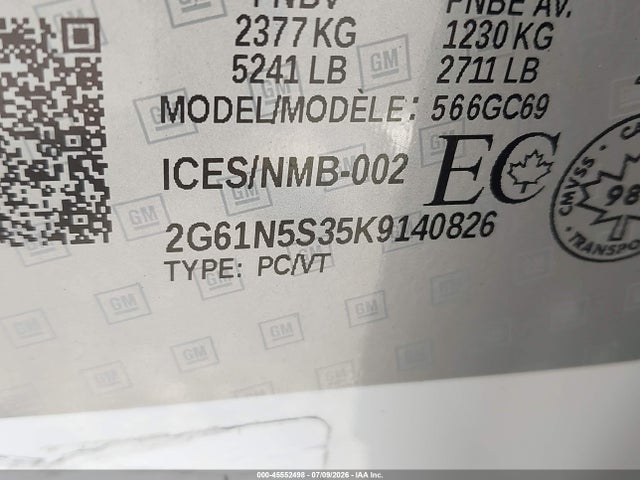 Aukcja sprzedaży 2019 Cadillac Xts Luxury, vin: 2G61N5S35K9140826, numer aukcji: 45552498