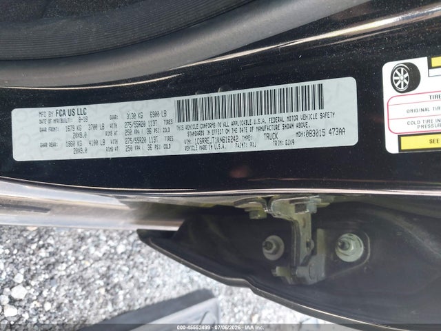 2019 Ram 1500 Laramie  4x2 5'7 Box მანქანა იყიდება აუქციონზე, vin: 1C6RREJT1KN616242, აუქციონის ნომერი: 45552499