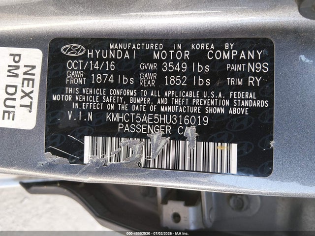 Hyundai ACCENT SE 2017 KMHCT5AE5HU316019 Image 9