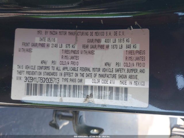 3MZBM1U76GM305713 Mazda Mazda3 I Sport