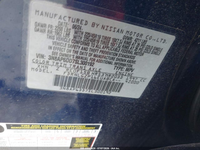 Auction sale of the 2025 Nissan Kicks Sr Intelligent Awd, vin: 3N8AP6DD7SL300192, lot number: 45552629