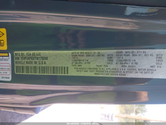 1C4PJXFGXTW179240 Jeep Wrangler Rubicon 4x4