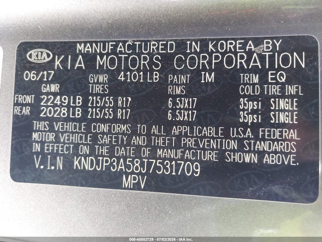 Aukcja sprzedaży 2018 Kia Soul +, vin: KNDJP3A58J7531709, numer aukcji: 45552729