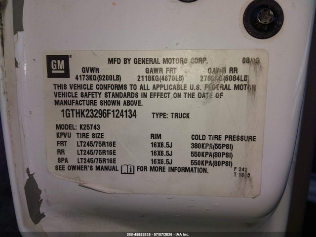 Продаж на аукціоні авто 2006 Gmc Sierra 2500hd Sle2, vin: 1GTHK23296F124134, номер лоту: 45552835