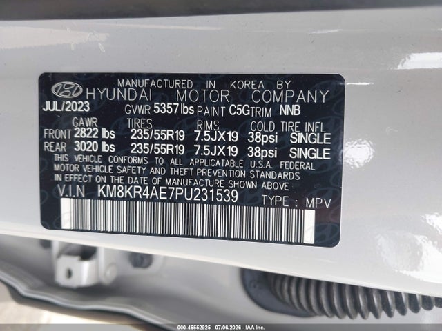 45552925 :رقم المزاد ، KM8KR4AE7PU231539 vin ، 2023 Hyundai Ioniq 5 Limited مزاد بيع