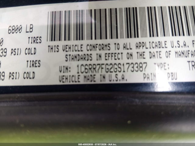 Aukcja sprzedaży 2016 Ram 1500 Express, vin: 1C6RR7FG2GS173387, numer aukcji: 45552938