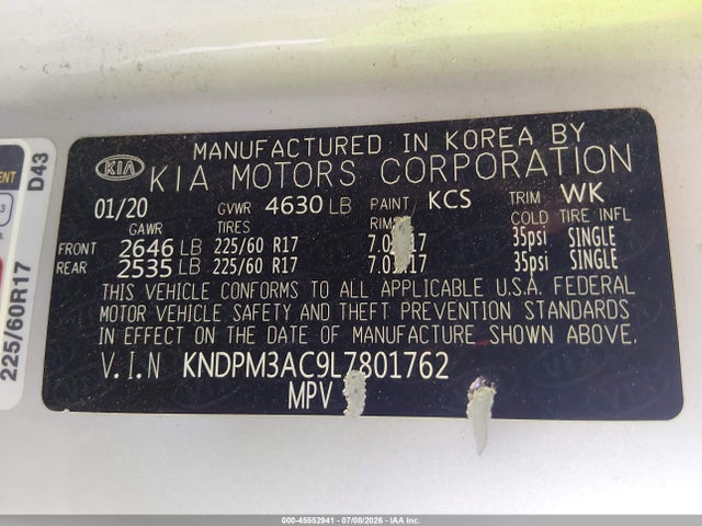 KIA Sportage Lx 2020 KNDPM3AC9L7801762 Image 9