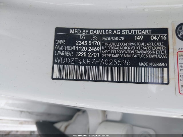 Продаж на аукціоні авто 2017 Mercedes-benz E 300 4matic, vin: WDDZF4KB7HA025596, номер лоту: 45552943