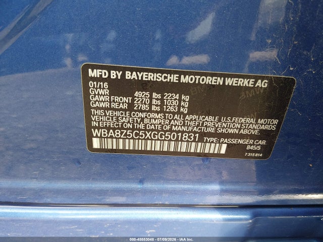 Продаж на аукціоні авто 2016 Bmw 328i Gran Turismo Xdrive, vin: WBA8Z5C5XGG501831, номер лоту: 45553048