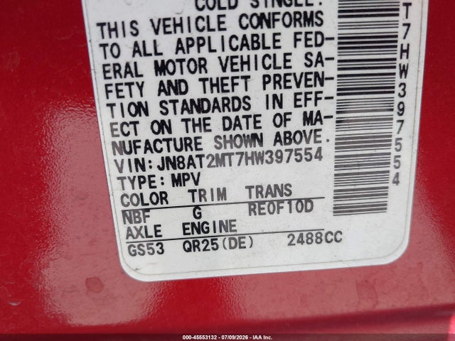Nissan Rogue Sl 2017 JN8AT2MT7HW397554 Image 9