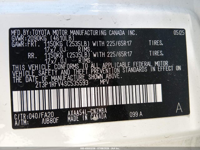 Toyota Rav4 Xle 2025 2T3P1RFV4SC535593 Image 9