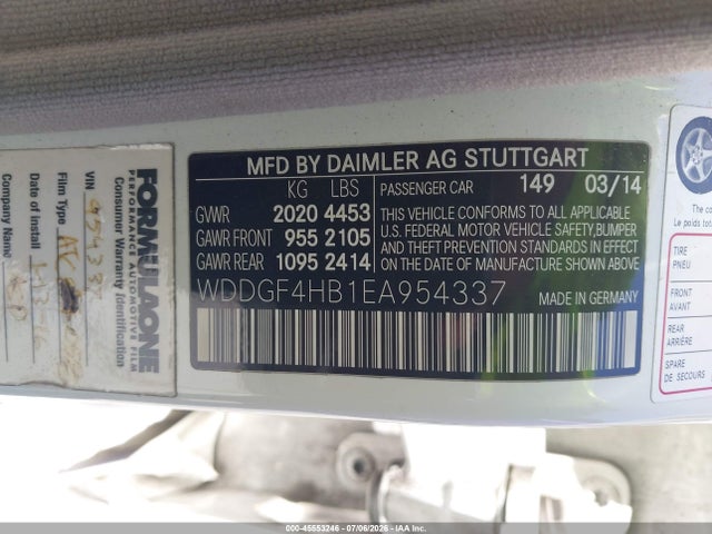 WDDGF4HB1EA954337 Mercedes-Benz C 250 Sport