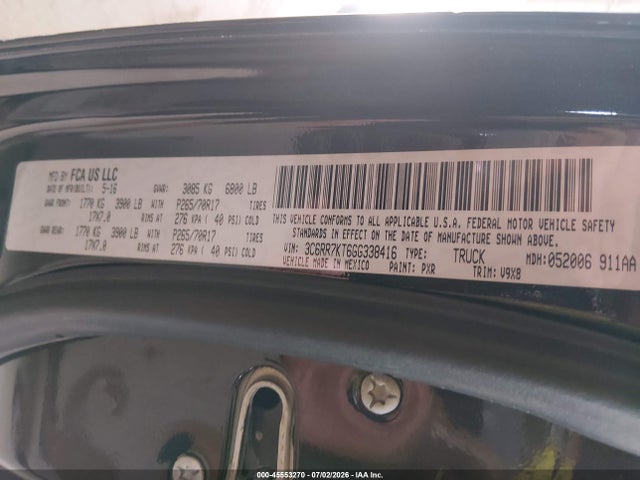 RAM 1500 Tradesman 2016 3C6RR7KT6GG338416 Image 9