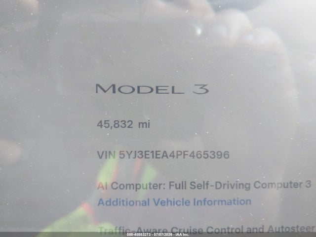 Tesla Model 3 Rear-wheel Drive 2023 5YJ3E1EA4PF465396 Image 13