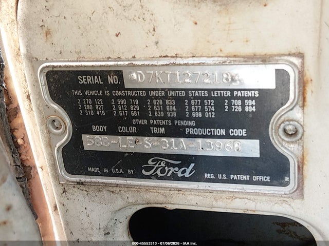 Aukcja sprzedaży 1957 Ford 4 Door Sedan, vin: D7K127218, numer aukcji: 45553310