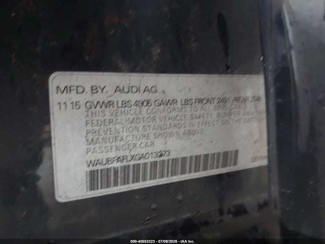 Продаж на аукціоні авто 2016 Audi A4 Premium, vin: WAUBFAFLXGA013273, номер лоту: 45553323