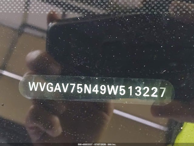 45553337 :رقم المزاد ، WVGAV75N49W513227 vin ، 2009 Volkswagen Tiguan S/se/sel مزاد بيع