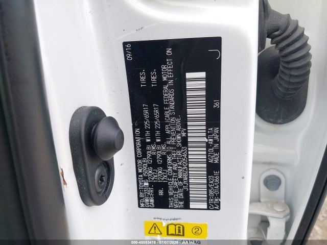 45553418 :رقم المزاد ، JTJYARBZ3H2054633 vin ، 2017 Lexus Nx 200t مزاد بيع
