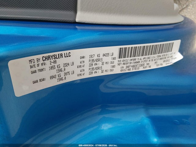 Aukcja sprzedaży 2008 Chrysler Pt Cruiser Lx, vin: 3A8FY48B28T153695, numer aukcji: 45553524