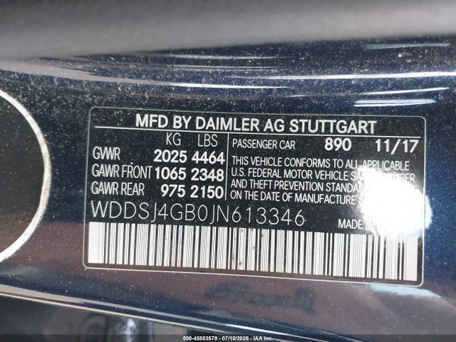 Aukcja sprzedaży 2018 Mercedes-benz Cla 250 4matic, vin: WDDSJ4GB0JN613346, numer aukcji: 45553579