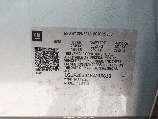 Chevrolet Bolt Ev Premier 2019 1G1FZ6S04K4110618 Image 9