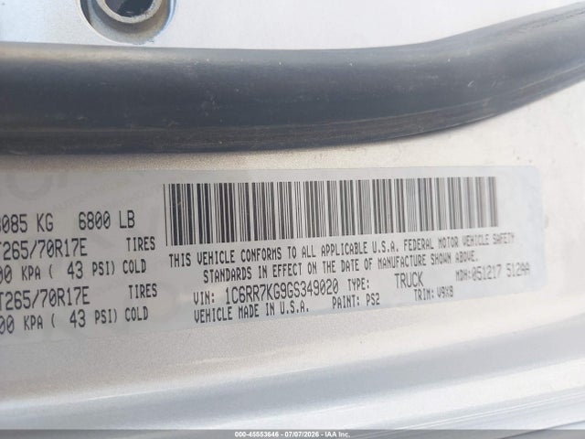 RAM 1500 2016 1C6RR7KG9GS349020 Image 9