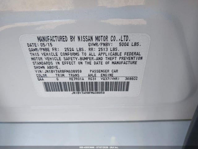Продаж на аукціоні авто 2015 Infiniti Q50 Sport, vin: JN1BV7AR8FM408959, номер лоту: 45553666