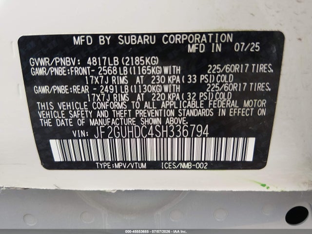 Subaru Crosstrek Premium 2025 JF2GUHDC4SH336794 Image 9