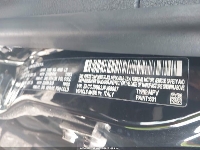 Продажа на аукционе авто 2018 Jeep Renegade Altitude 4x4, vin: ZACCJBBB2JPJ08987, номер лота: 45553717