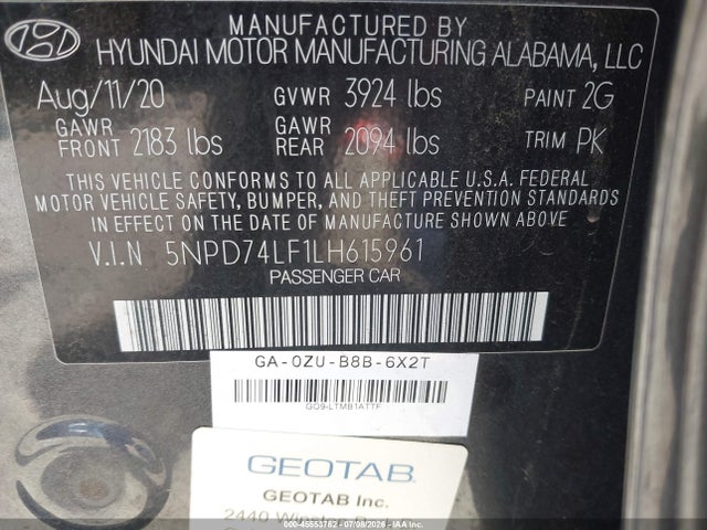 Hyundai ELANTRA SE 2020 5NPD74LF1LH615961 Image 9