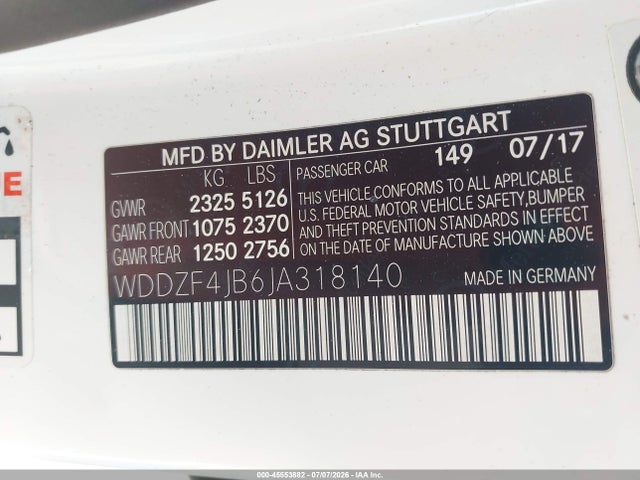 Продажа на аукционе авто 2018 Mercedes-benz E 300, vin: WDDZF4JB6JA318140, номер лота: 45553882