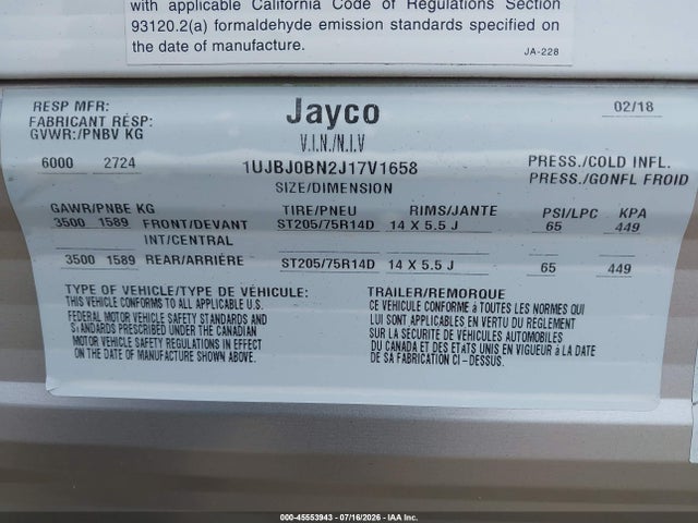 Jayc Jay Flight 2018 1UJBJ0BN2J17V1658 Image 9