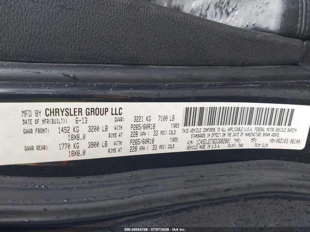 2013 Dodge Durango Crew მანქანა იყიდება აუქციონზე, vin: 1C4SDJDT6DC682801, აუქციონის ნომერი: 45554106
