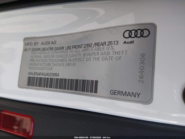 Audi A4 2.0t Premium/2.0t Tech Premium 2018 WAUENAF44JA023054 Image 9