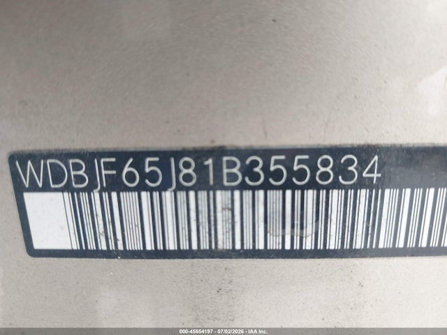 Aukcja sprzedaży 2001 Mercedes-benz E 320, vin: WDBJF65J81B355834, numer aukcji: 45554197