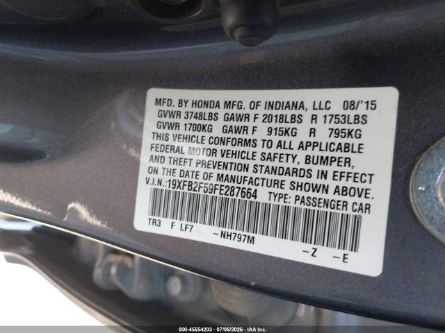 19XFB2F59FE287664 Honda Civic Lx