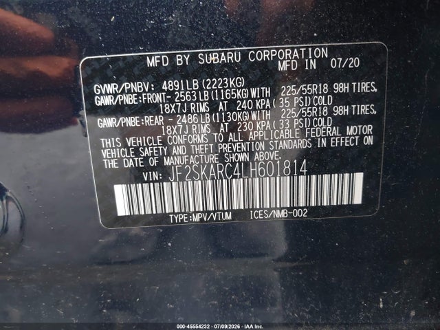Subaru Forester Sport 2020 JF2SKARC4LH601814 Image 9