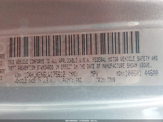 1C4HJXEN6LW175612 Jeep Wrangler Unlimited Sahara 4x4