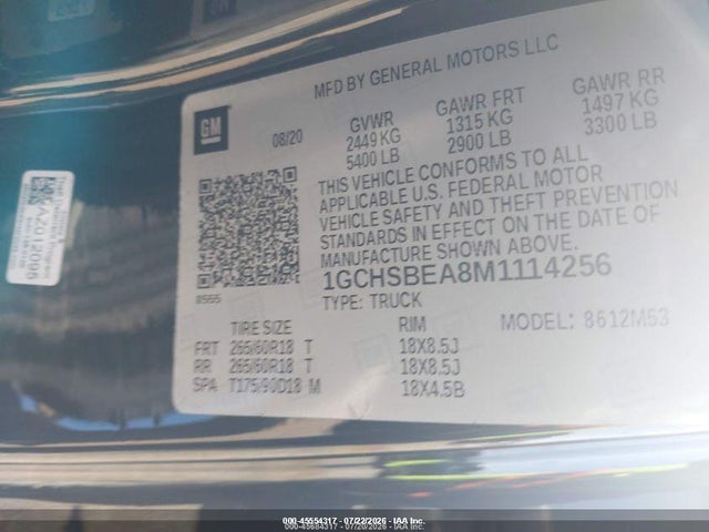 Chevrolet Colorado 2021 1GCHSBEA8M1114256 Image 9