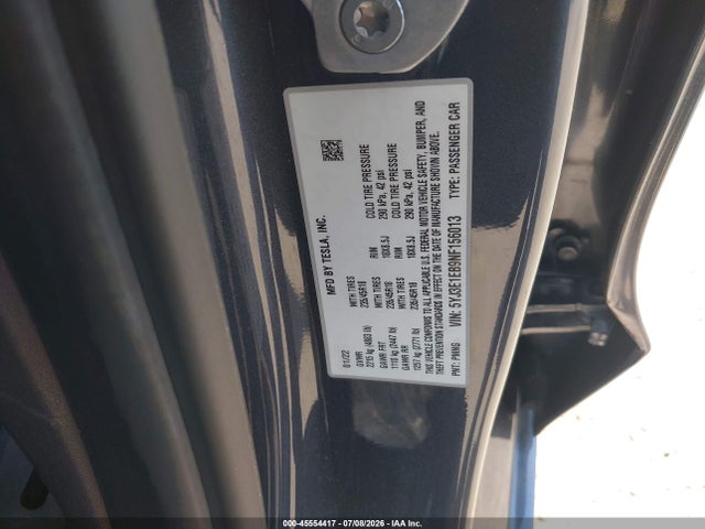 Tesla Model 3 Long Range Dual Motor All-wheel Drive 2022 5YJ3E1EB9NF156013 Image 9