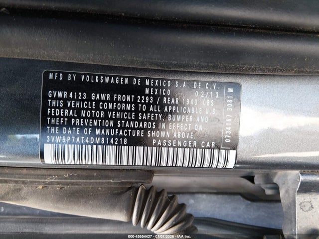 2013 Volkswagen Beetle 2.5l მანქანა იყიდება აუქციონზე, vin: 3VW5P7AT4DM814218, აუქციონის ნომერი: 45554427